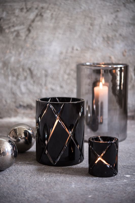 Hurricane Crystal Lamp Medium Black