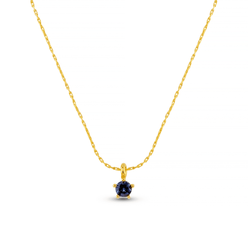 40032 Fine Blue Collar Necklace - Pale Gold
