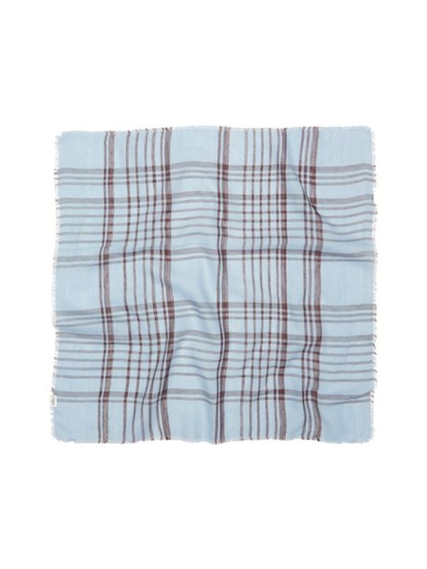 Grid Cowea Scarf - Skyway Blue