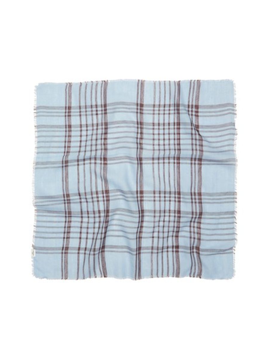 Grid Cowea Scarf - Skyway Blue