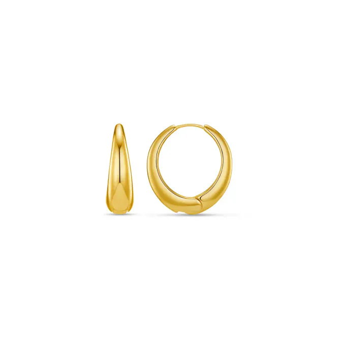 Hovedbilde 26679 Tapered Hoop Earrings - Pale Gold