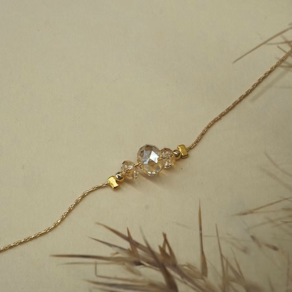 Champagne Bead Twist Bracelet