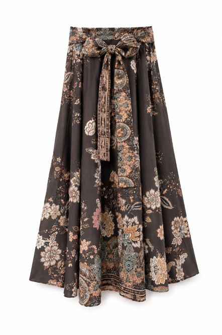 Hovedbilde Paisley Cotton Skirt - Brown