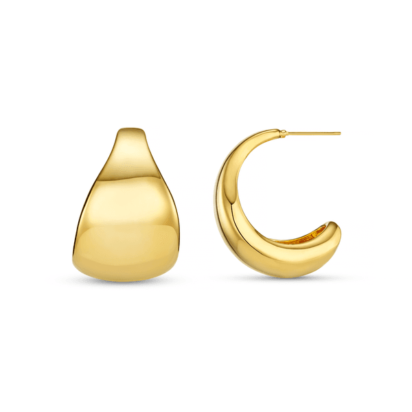 Hovedbilde 40013 Statement Taper Metal Hoop Earrings - Pale ...